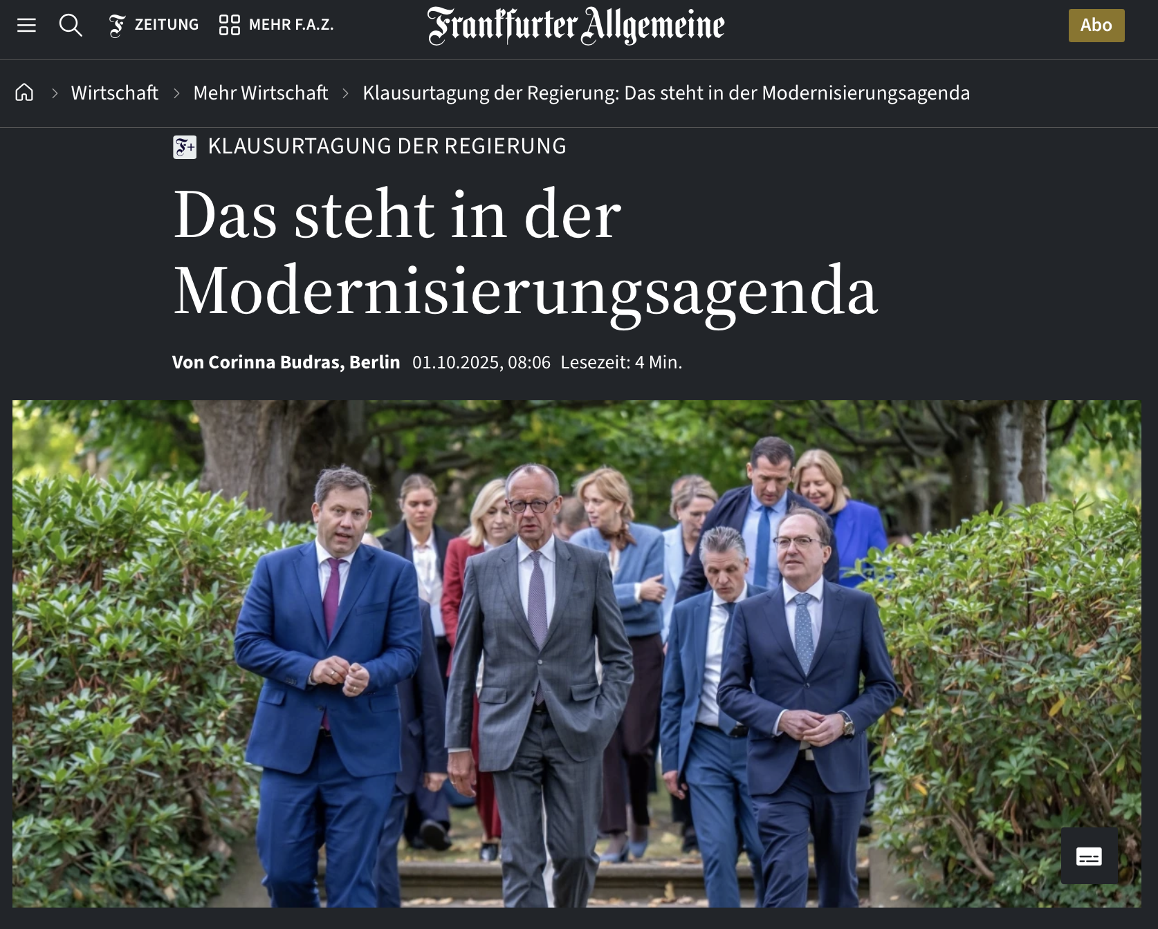 Klausurtagung der Regierung: Das steht in der Modernisierungsagenda